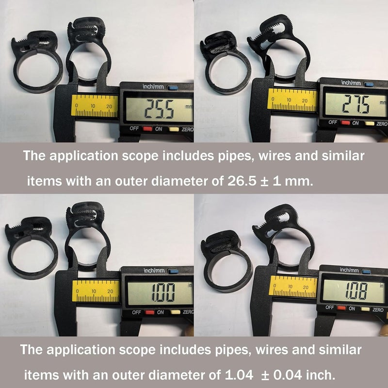 ALEGI Double Gripping Nylon Hose Clamps, Snap Grip Nylon Plastic Hose Clamps (25.5-27.5mm (1inch), 20pack) - Image 2